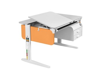 Детский стол-трансформер L/70-45 (СУТ.62)  + Tumba 7 белый-оранжевый/белый/белый с лотком в Коврове