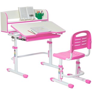 Детский стол-трансформер SET HOLTO-26 с надстройкой (розовый) во Владимире