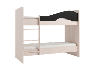 Детская  двухъярусная кровать Мая с 2 ящиками на щитах, корпус Млечный дуб, фасад Венге во Владимире - предосмотр 3