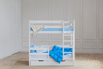Детская 2-ярусная кровать без крыши с ящиками, цвет белый в Коврове - предосмотр