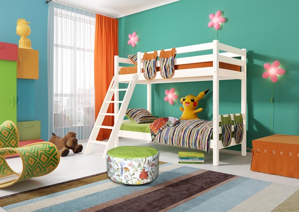 Детская 2-х ярусная кровать Соня, Вариант 10 Белый во Владимире - изображение