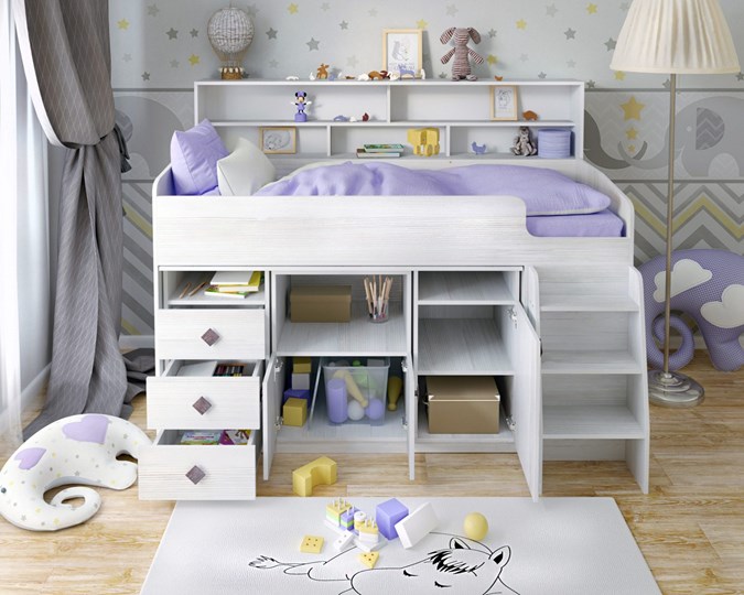 Кровать-чердак Малыш-5, цвет Винтерберг в Коврове - изображение 3
