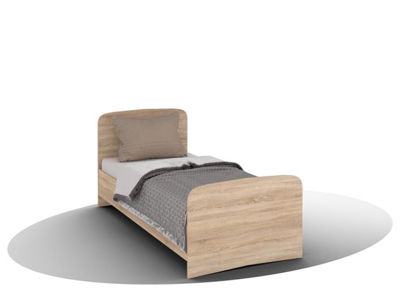 Детская кровать ВЕГА Кровать Кр-08 900 с плоским основанием (Сонома) во Владимире - изображение