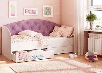 Детская кровать Эльза без бортика, Фиолетовый (латы) в Коврове