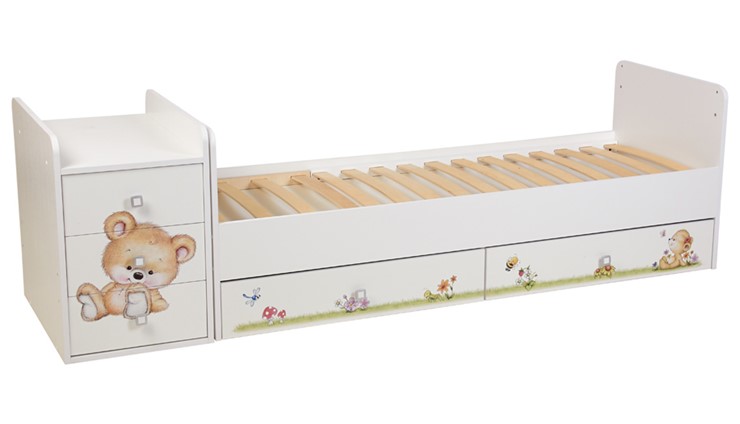 Детская кровать Фея 1100 Медвежонок Белый во Владимире - изображение 2