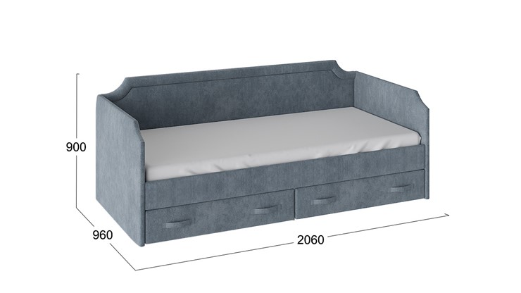Кровать в детскую Кантри Тип 1, ТД-308.12.02 (Замша синяя) во Владимире - изображение 2
