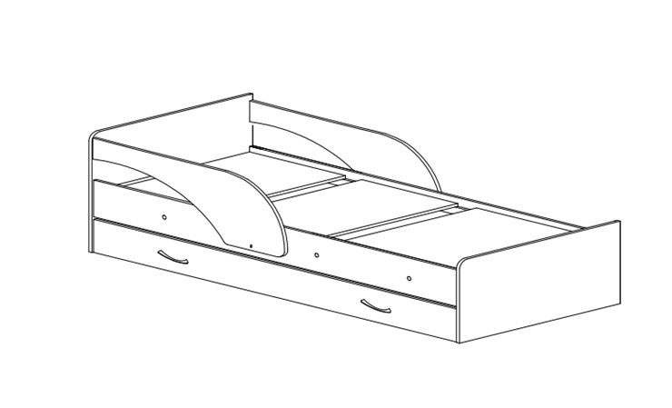 Кровать детская Максимка, цвет Млечный дуб в Коврове - изображение 1