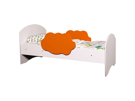 Кровать детская Тучка, корпус Белый, фасад Оранжевый в Коврове - изображение