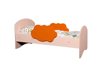 Детская кровать с бортиками Тучка, корпус Дуб млечный, фасад Оранжевый во Владимире