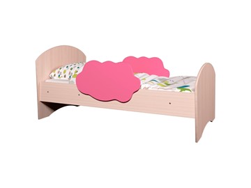 Детская кровать с бортиками Тучка, корпус Дуб млечный, фасад Розовый в Коврове