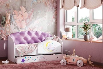 Односпальная детская кровать Звездочка с бортиком, Фиолетовый в Коврове