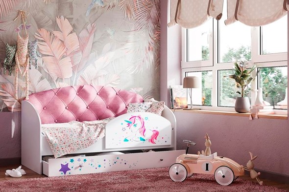 Детская кровать с бортиками Звездочка с бортиком, Розовый в Коврове - изображение