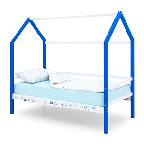 Детская кровать-домик Svogen сине-белый/барашки в Коврове
