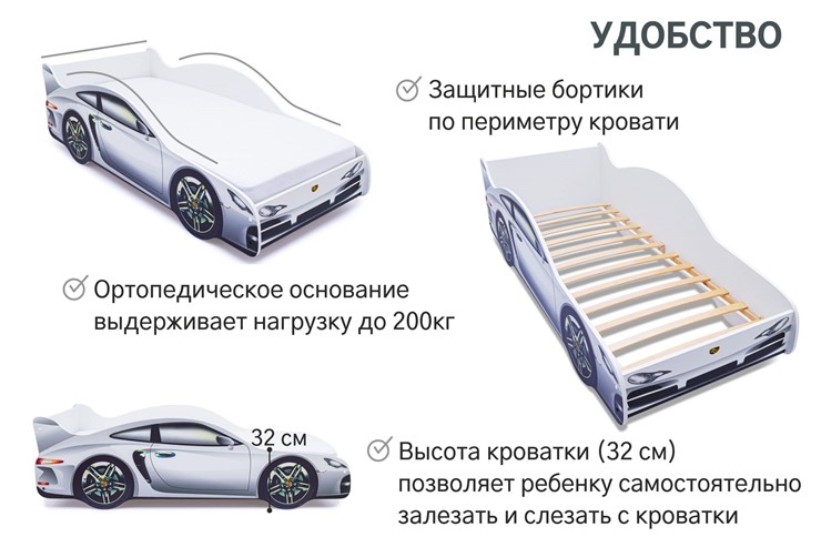 Детская кровать-машина Porsche во Владимире - изображение 6
