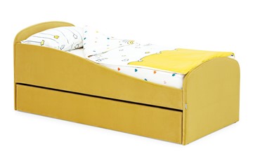 Детская кровать с ящиком Letmo горчичный (велюр) во Владимире