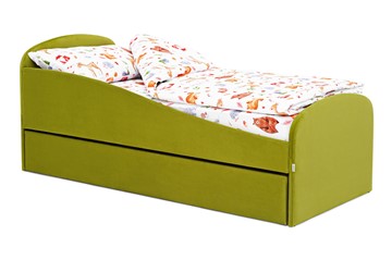 Детская кровать с ящиком Letmo оливковый (велюр) в Коврове