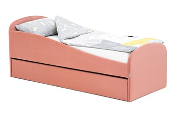 Мягкая кровать с ящиком Letmo пудровый (велюр) в Коврове
