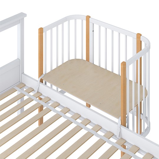 Кроватка приставная POLINI Kids Simple 105 Белый / Бук во Владимире - изображение 3