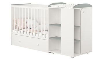 Детская кровать с комодом POLINI Kids Ameli 800 Белый / Серый, серия AMELI в Коврове - предосмотр 1