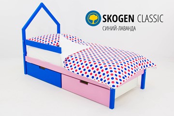 Кровать-домик в детскую мини Skogen синий-лаванда в Коврове