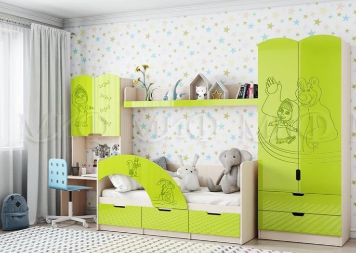 Гарнитур детской мебели Юниор-3, Лайм во Владимире - изображение 1