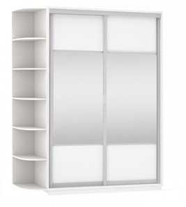 Шкаф 2-х дверный Экспресс (Комби), со стеллажом 1500x600x2400, белый снег в Коврове