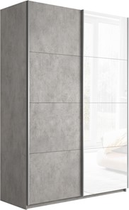 Шкаф 2-створчатый Прайм (ДСП/Белое стекло) 1600x570x2300, бетон в Коврове