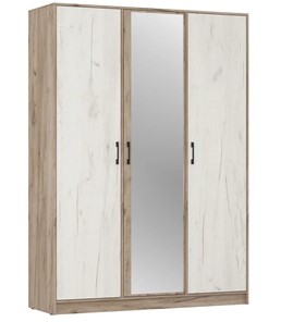 Шкаф 3-х дверный ШР3/1 Соната с зеркалом Дуб Крафт Серый - Дуб Крафт Белый во Владимире