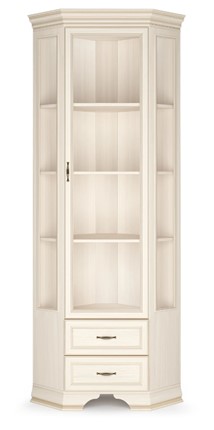 Угловой шкаф-витрина Сиена, Бодега белый / патина золото в Коврове - изображение