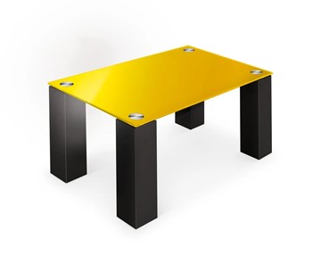 Журнальный столик Колизей-8, черный/желтое стекло в Коврове