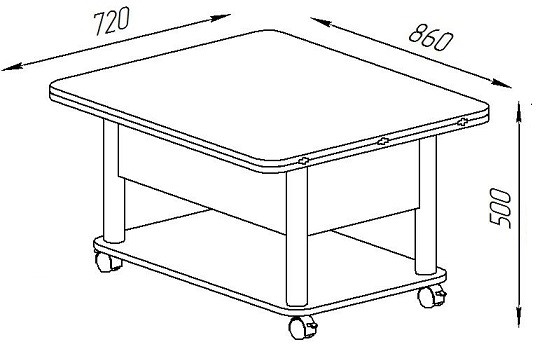 Журнальный стол-трансформер Дебют-3, серый/белый в Коврове - изображение 3