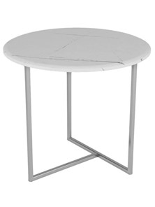 Круглый столик Альбано (белый мрамор-хром) в Коврове