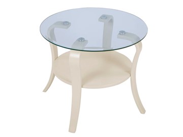 Круглый столик Аннет (бежевый-стекло прозрачное) в Коврове