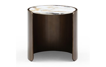 Журнальный круглый стол ET3095CI (D45) белая керамика /бронзовый в Коврове