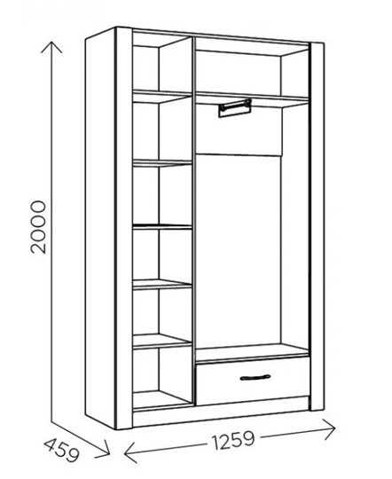 Шкаф гардеробный Ева 5 М2 дуб ирландский/белый матовый во Владимире - изображение 2