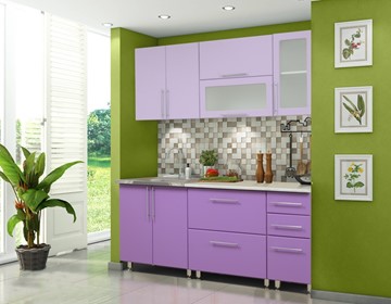 Гарнитур кухонный Мыло 224 2000х718, цвет Фиолет/Пастель фиолет во Владимире