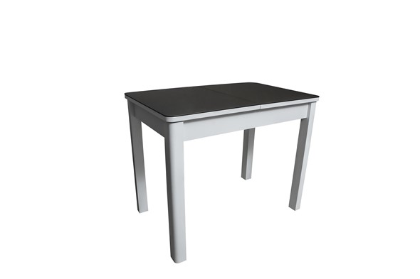 Кухонный раскладной стол Айсберг-2СТ белое/черное/прямые массив в Коврове - изображение
