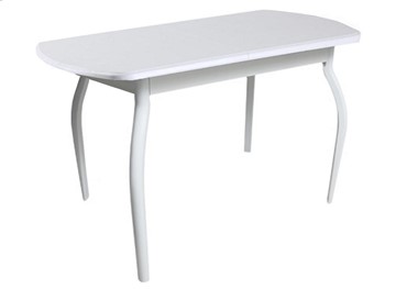 Обеденный стол ПГ-06 ЛДСП, белый ЛДСП/32 гнутые крашеные металл белый в Коврове