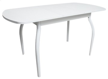 Кухонный стол раздвижной ПГ-01 ЛДСП, белый ЛДСП/32 гнутые крашеные металл белый в Коврове
