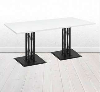 Кухонный обеденный стол SHT-TU6-BS1 (2 шт.)/ТT 120/80 (черный/белый шагрень) в Коврове