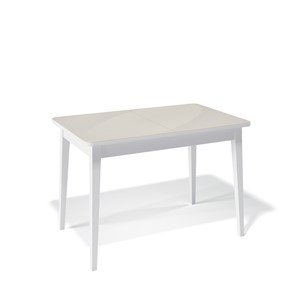 Обеденный раздвижной стол Kenner 1100M (Белый/Стекло крем сатин) в Коврове