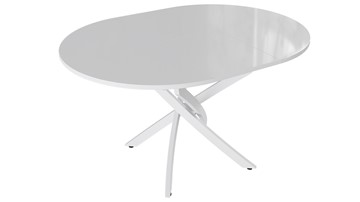 Раздвижной стол Diamond тип 3 (Белый муар/Белый глянец) во Владимире - предосмотр 1