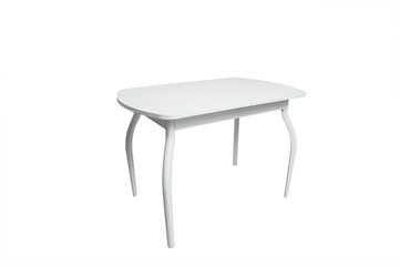 Кухонный стол раздвижной ПГ-02СТ белое/белое/крашенные фигурные в Коврове