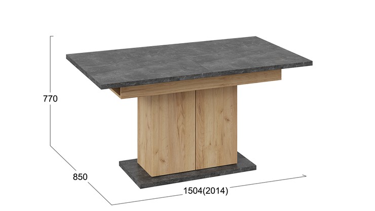 Обеденный раздвижной стол Детройт тип 1 (Дуб Крафт золотой/Ателье) в Коврове - изображение 4