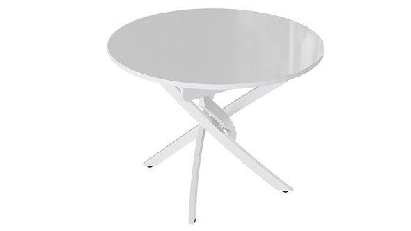Раздвижной стол Diamond тип 3 (Белый муар/Белый глянец) в Коврове - изображение