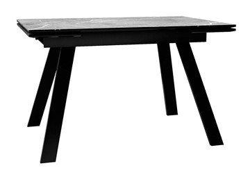 Кухонный раздвижной стол DikLine DKL140 Керамика Серый мрамор/опоры черные (2 уп.) во Владимире