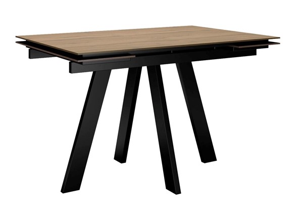 Кухонный раздвижной стол DikLine DM120 Дуб галифакс / опоры черные во Владимире - изображение