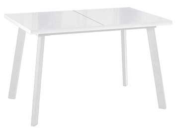 Кухонный стол раздвижной Dikline HBS120 Стекло белое/ножки белые в Коврове
