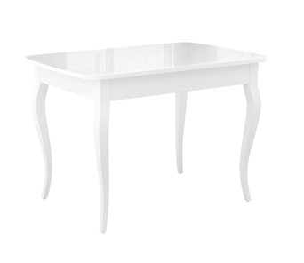 Кухонный стол раскладной Dikline M110 Белый/стекло белое глянец/ножки MC белые в Коврове