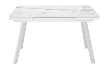 Кухонный раскладной стол DikLine SKA125 Керамика Белый мрамор/подстолье белое/опоры белые (2 уп.) во Владимире
